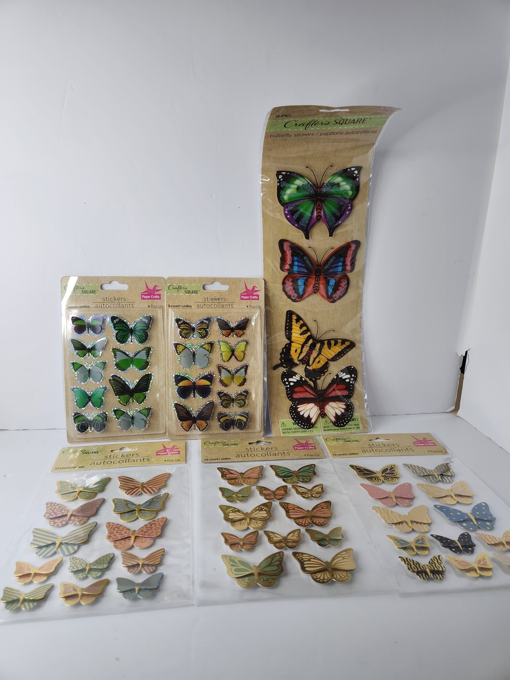 Crafters Square Green & Multicolor Butterfly Wall Decals